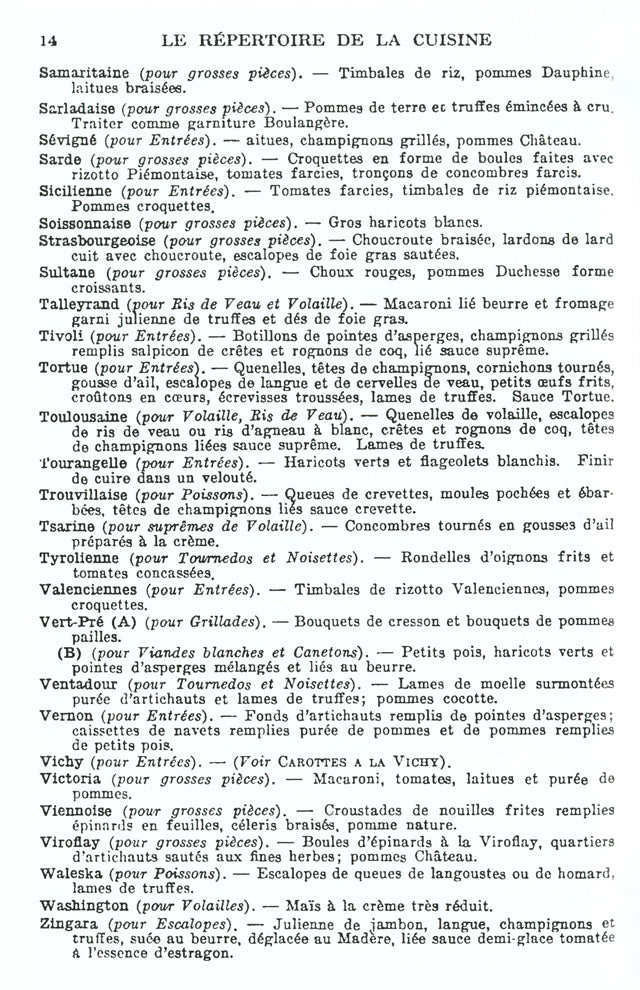 LE REPERTOIRE DE LA CUISINE (フランス)　絶版